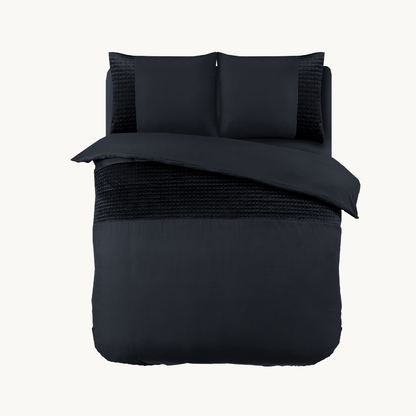 Dekbedovertrek set Fluweel/Velvet™ Border Obsidian Black