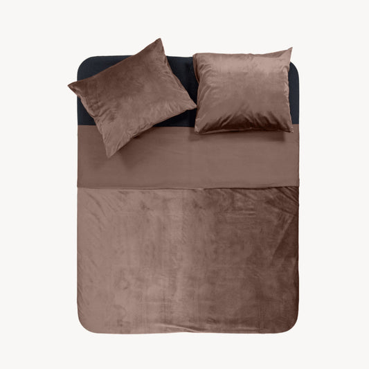 Dekbedovertrek set Fluweel / Velvet™ Coffee Brown