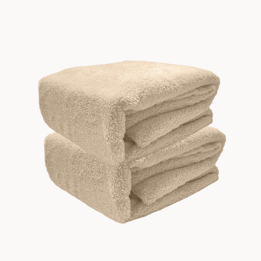 Lot de 2 draps-housses pour matelas Teddy Café glacé Taupe