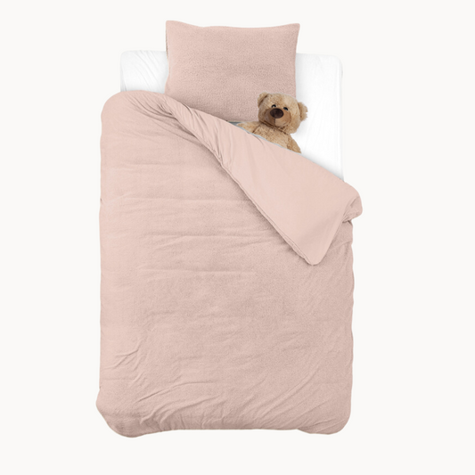 Ensemble housse de couette Teddy Kids Hug Me Rose Poudré