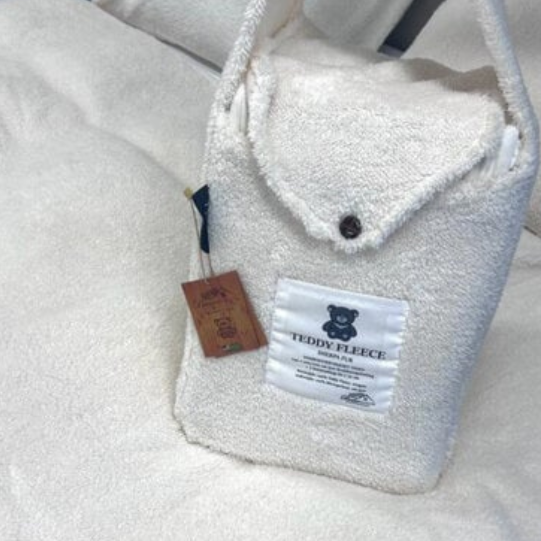 Housse de couette Teddy Polaire Blanc Perle