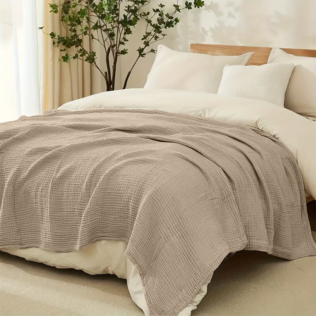 Y-NOT™ Bedsprei Mousseline Taupe 270x230 cm