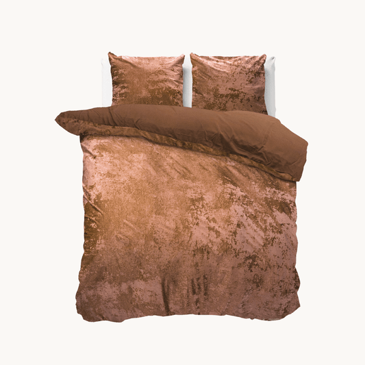 Dekbedovertrek set - Velvet Chenille Bronze brown - Y-NOT | be different