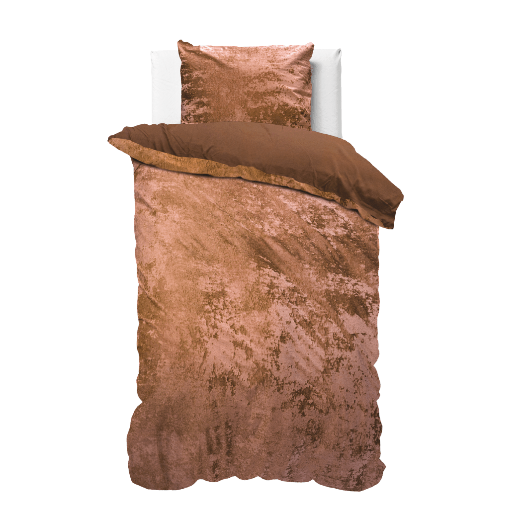 Dekbedovertrek set - Velvet Chenille Bronze brown - Y-NOT | be different