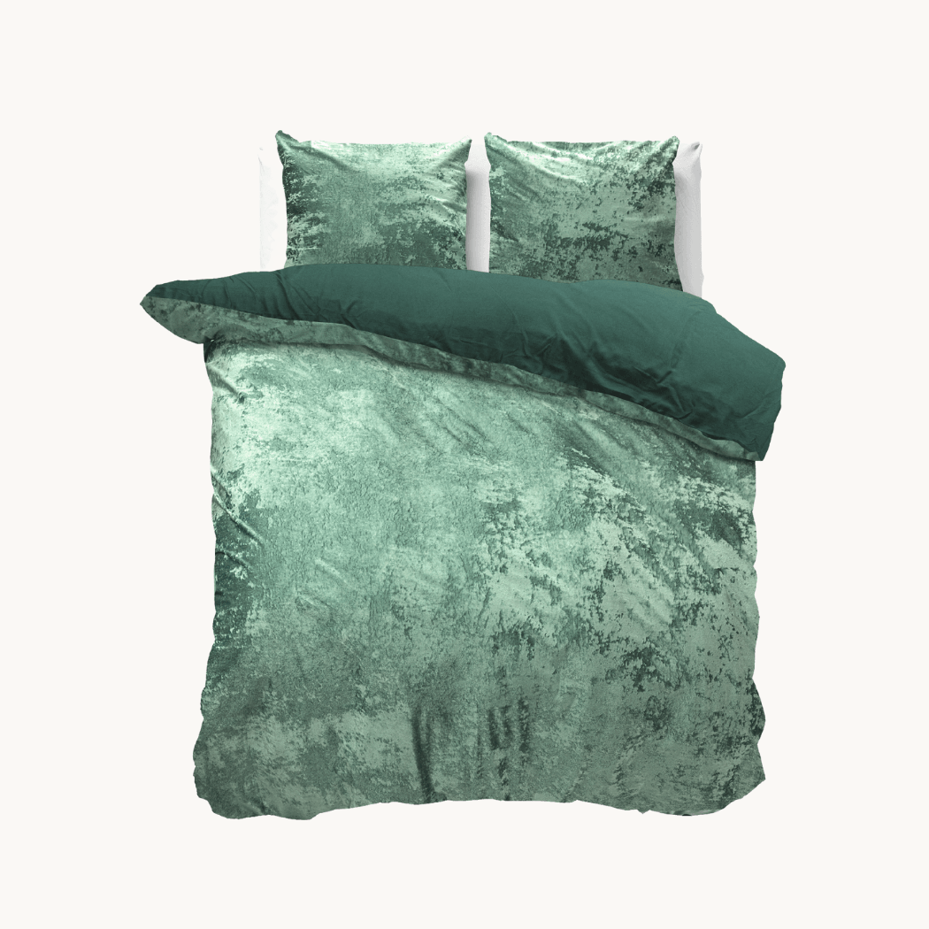 Dekbedovertrek set - Velvet Chenille Jade green - Y-NOT | be different